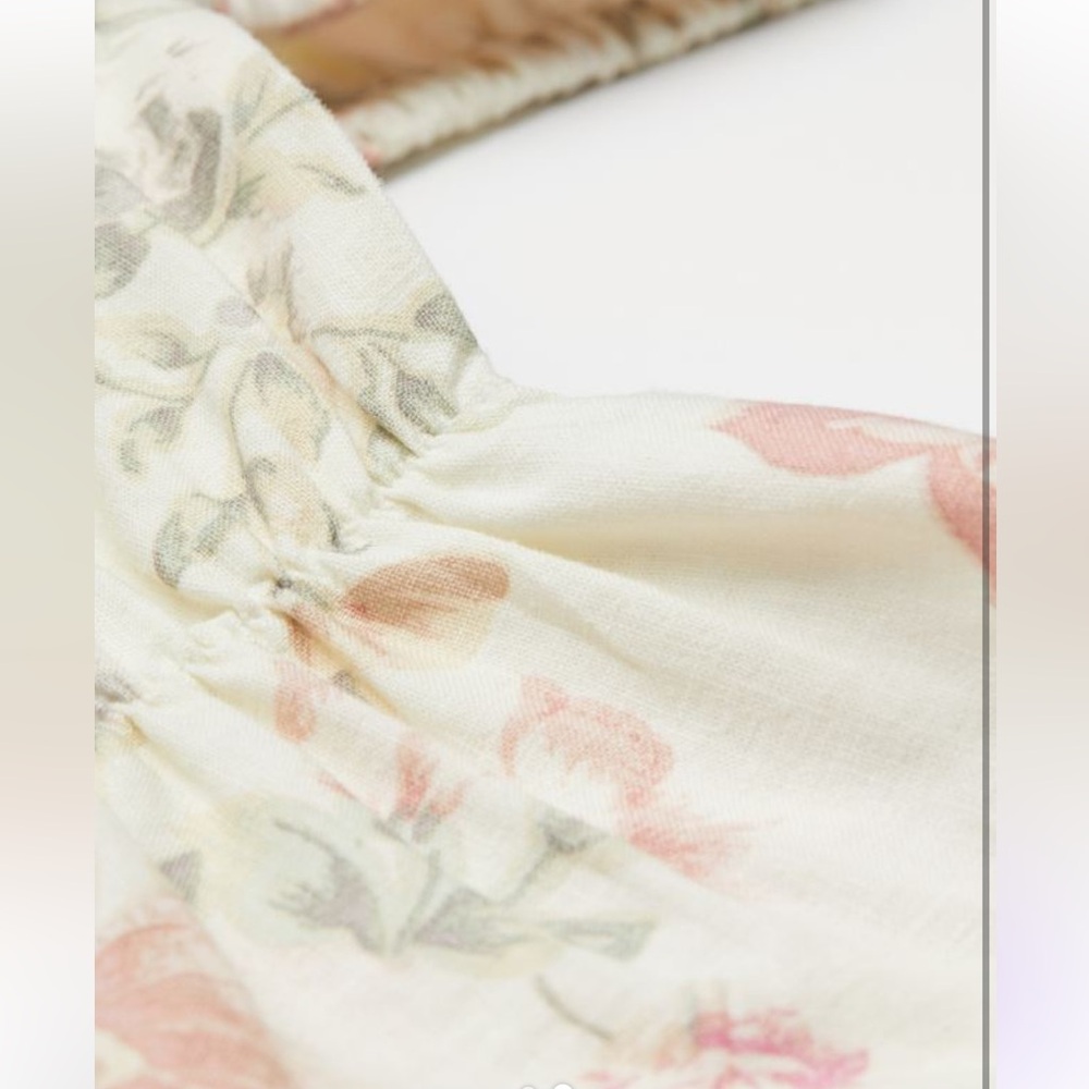 H&M Linen-blend Floral Top - Picture 2 of 7
